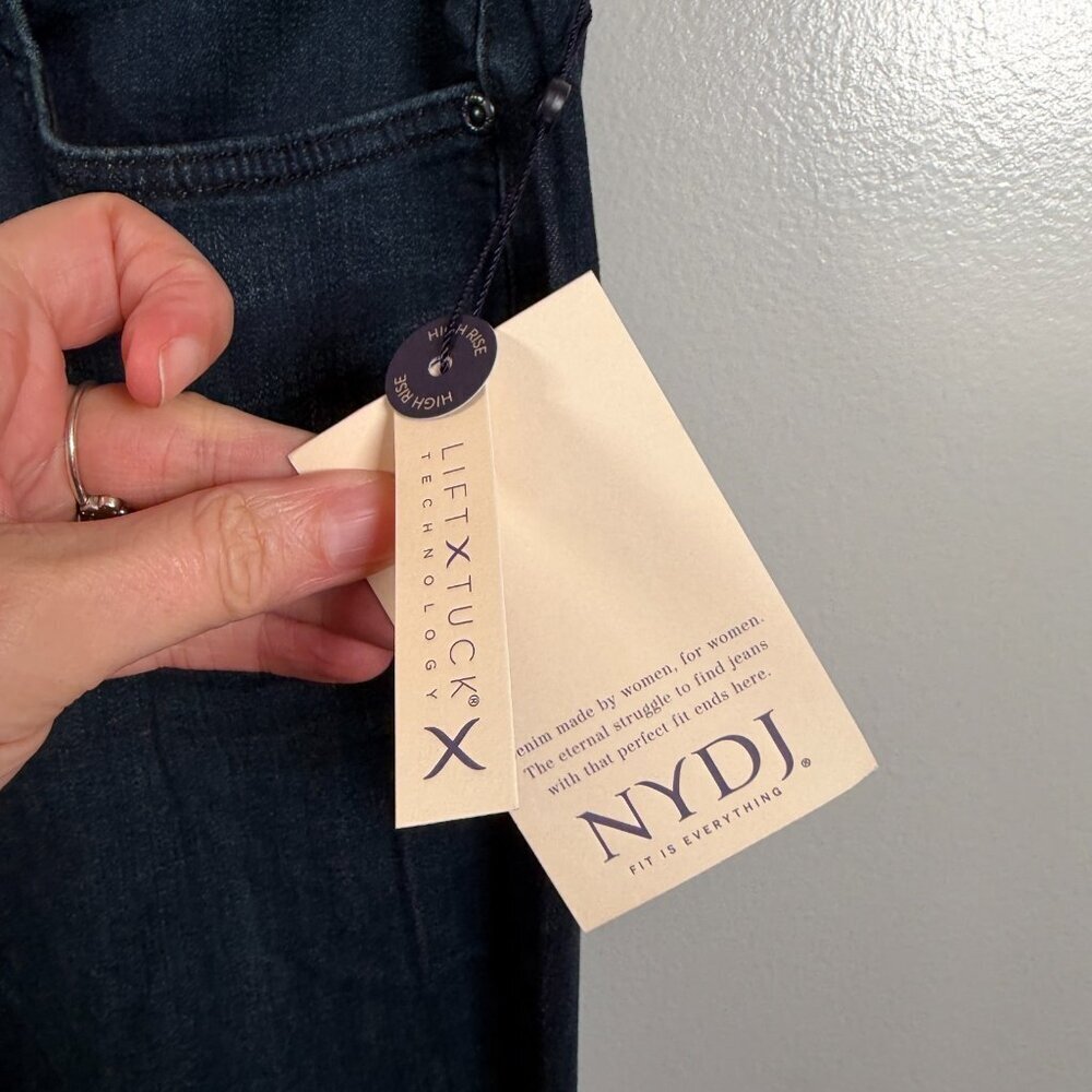 NYDJ Billie Mini Boot Jeans Size 14 Dark Wash High Rise Blue Denim - Picture 4 of 13
